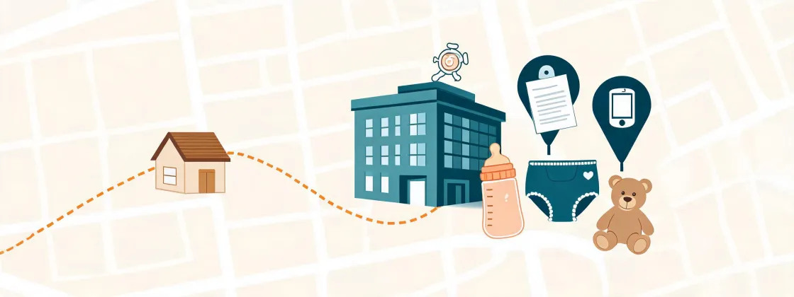 Illustrated map for Tommee Tippee support office